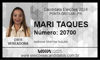 Candidato MARI TAQUES 2024 - PONTA GROSSA - Eleições