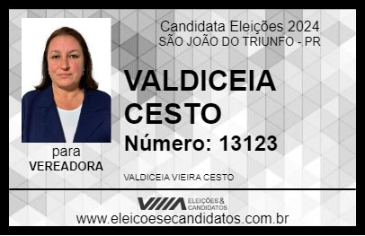 Candidato VAL VIEIRA CESTO 2024 - SÃO JOÃO DO TRIUNFO - Eleições