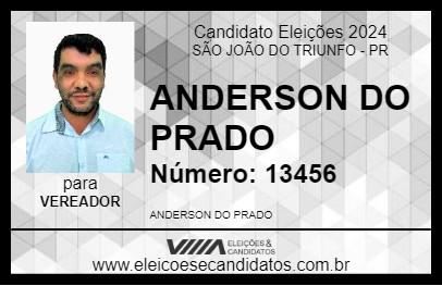 Candidato ANDERSON DO PRADO 2024 - SÃO JOÃO DO TRIUNFO - Eleições