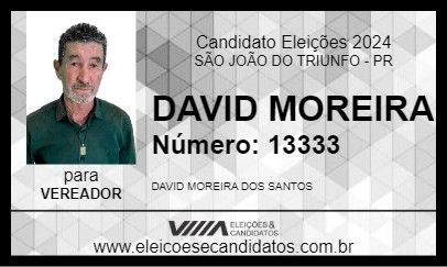 Candidato DAVID MOREIRA 2024 - SÃO JOÃO DO TRIUNFO - Eleições