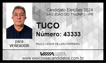 Candidato TUCO 2024 - SÃO JOÃO DO TRIUNFO - Eleições