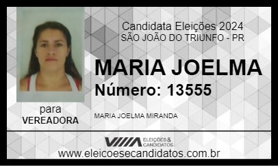 Candidato JOELMA MIRANDA 2024 - SÃO JOÃO DO TRIUNFO - Eleições