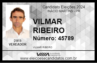 Candidato VILMAR RIBEIRO 2024 - INÁCIO MARTINS - Eleições