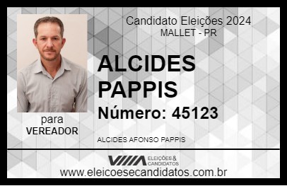 Candidato ALCIDES PAPPIS 2024 - MALLET - Eleições