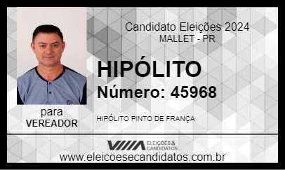 Candidato HIPÓLITO 2024 - MALLET - Eleições