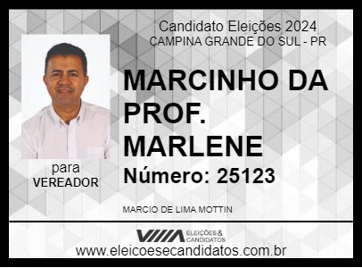 Candidato MARCINHO DA PROF. MARLENE 2024 - CAMPINA GRANDE DO SUL - Eleições