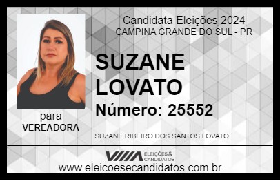 Candidato SUZANE  LOVATO 2024 - CAMPINA GRANDE DO SUL - Eleições