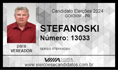 Candidato STEFANOSKI 2024 - GOIOXIM - Eleições