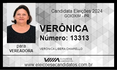 Candidato VERÔNICA 2024 - GOIOXIM - Eleições