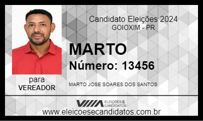 Candidato MARTO 2024 - GOIOXIM - Eleições