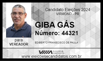 Candidato GIBA GÁS 2024 - VIRMOND - Eleições