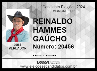 Candidato REINALDO HAMMES GAÚCHO 2024 - VIRMOND - Eleições