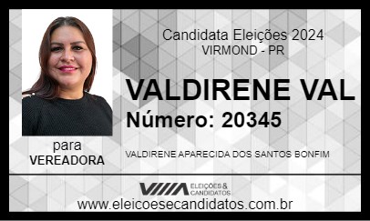 Candidato VALDIRENE VAL 2024 - VIRMOND - Eleições