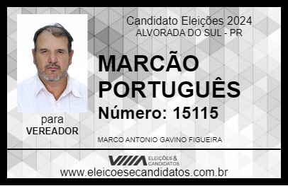 Candidato MARCÃO PORTUGUÊS 2024 - ALVORADA DO SUL - Eleições