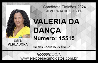 Candidato VALERIA DA DANÇA 2024 - ALVORADA DO SUL - Eleições