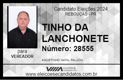 Candidato TINHO DA LANCHONETE 2024 - REBOUÇAS - Eleições