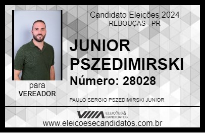 Candidato JUNIOR PSZEDIMIRSKI 2024 - REBOUÇAS - Eleições