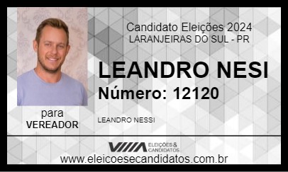 Candidato LEANDRO NESI 2024 - LARANJEIRAS DO SUL - Eleições