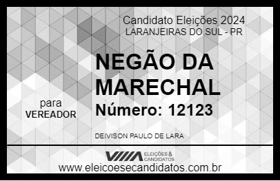 Candidato NEGÃO DA MARECHAL 2024 - LARANJEIRAS DO SUL - Eleições