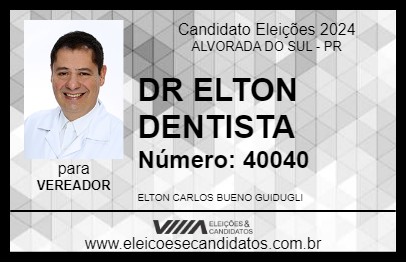 Candidato DR ELTON DENTISTA 2024 - ALVORADA DO SUL - Eleições