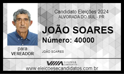 Candidato JOÃO SOARES 2024 - ALVORADA DO SUL - Eleições