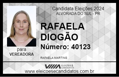 Candidato RAFAELA DIOGÃO 2024 - ALVORADA DO SUL - Eleições