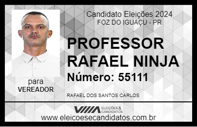 Candidato PROFESSOR RAFAEL NINJA 2024 - FOZ DO IGUAÇU - Eleições