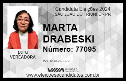 Candidato MARTA DRABESKI 2024 - SÃO JOÃO DO TRIUNFO - Eleições