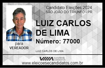 Candidato LUIZ CARLOS DE LIMA 2024 - SÃO JOÃO DO TRIUNFO - Eleições