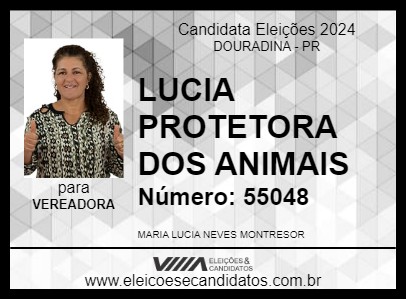 Candidato LUCIA PROTETORA DOS ANIMAIS 2024 - DOURADINA - Eleições