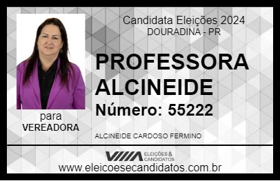 Candidato PROFESSORA ALCINEIDE 2024 - DOURADINA - Eleições