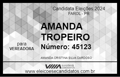 Candidato AMANDA TROPEIRO 2024 - FAROL - Eleições