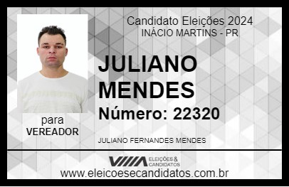 Candidato JULIANO MENDES 2024 - INÁCIO MARTINS - Eleições