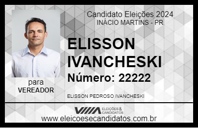 Candidato ELISSON IVANCHESKI 2024 - INÁCIO MARTINS - Eleições