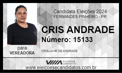 Candidato CRIS ANDRADE 2024 - FERNANDES PINHEIRO - Eleições