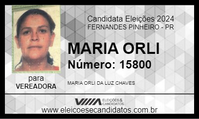 Candidato MARIA ORLI 2024 - FERNANDES PINHEIRO - Eleições