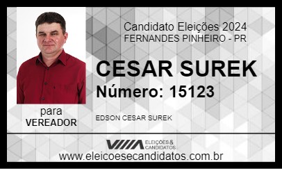 Candidato CESAR SUREK 2024 - FERNANDES PINHEIRO - Eleições