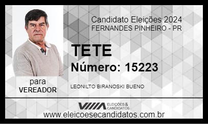 Candidato TETE 2024 - FERNANDES PINHEIRO - Eleições