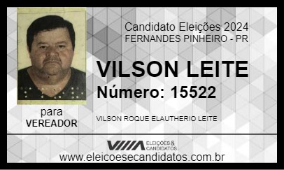 Candidato VILSON LEITE 2024 - FERNANDES PINHEIRO - Eleições