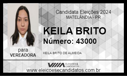 Candidato KEILA ALMEIDA 2024 - MATELÂNDIA - Eleições