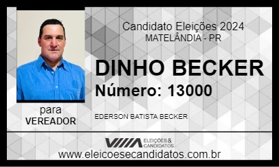 Candidato DINHO BECKER 2024 - MATELÂNDIA - Eleições