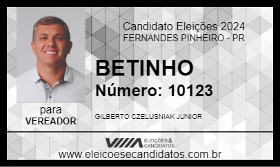 Candidato BETINHO 2024 - FERNANDES PINHEIRO - Eleições