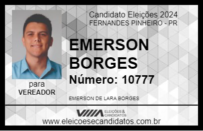 Candidato EMERSON BORGES 2024 - FERNANDES PINHEIRO - Eleições