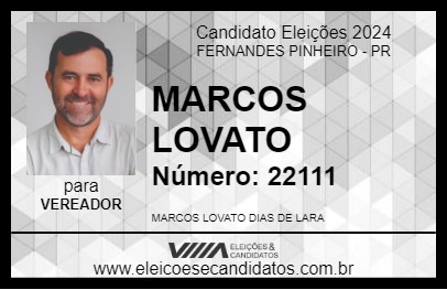 Candidato MARCOS LOVATO 2024 - FERNANDES PINHEIRO - Eleições