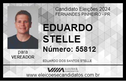 Candidato EDUARDO STELLE 2024 - FERNANDES PINHEIRO - Eleições