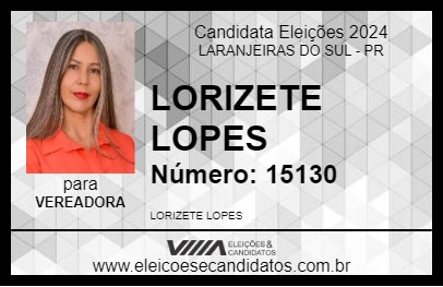 Candidato LORIZETE LOPES 2024 - LARANJEIRAS DO SUL - Eleições