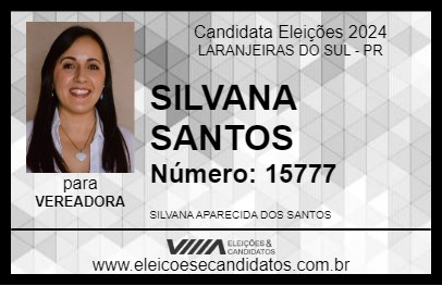 Candidato SILVANA SANTOS 2024 - LARANJEIRAS DO SUL - Eleições