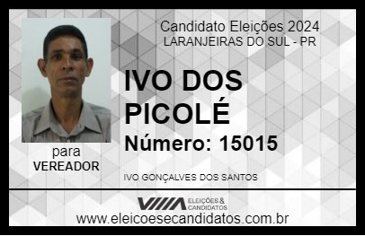 Candidato IVO DOS PICOLÉ 2024 - LARANJEIRAS DO SUL - Eleições