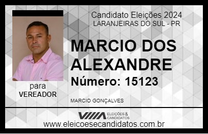 Candidato MARCIO DOS ALEXANDRE 2024 - LARANJEIRAS DO SUL - Eleições