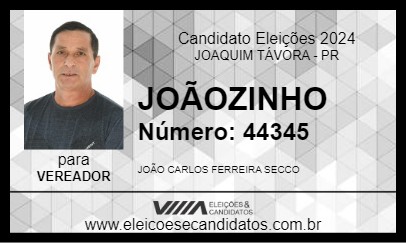 Candidato JOÃOZINHO 2024 - JOAQUIM TÁVORA - Eleições